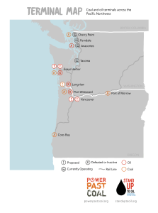 See a map of the proposed, operating, and defeated terminals across the Pacific Northwest.